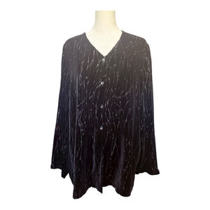 Jones New York Black Velvet Shirt Vintage